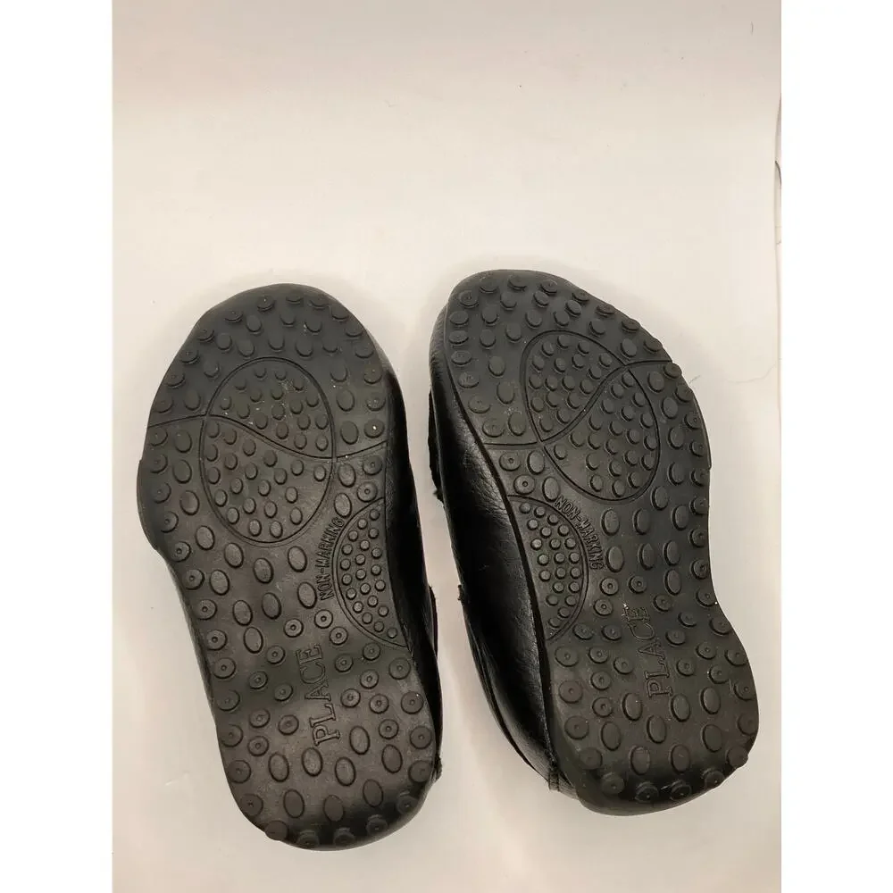 Children's PLACE Sz 4 Boys Black Loafers Slip On‎ Toddler Shoes Church Formal